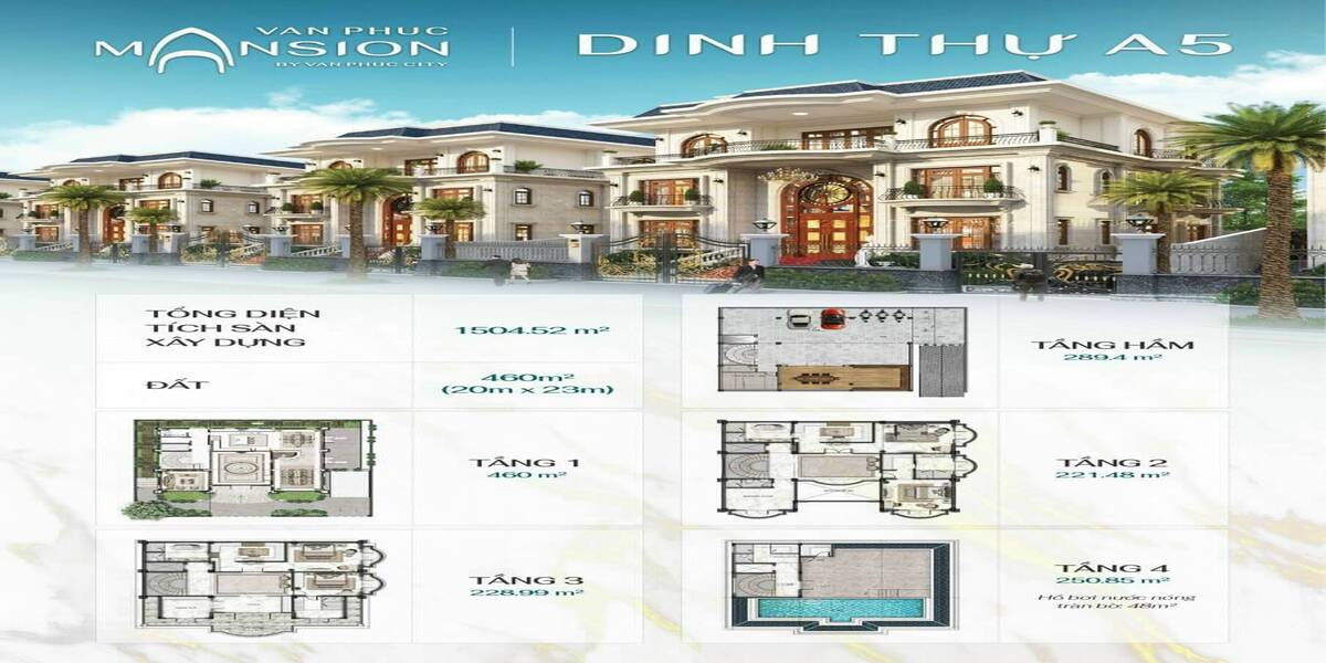 Bán Dinh Thự MANSION Vạn Phúc city [ DT : 10m x23m-Dinh Thự Thô]